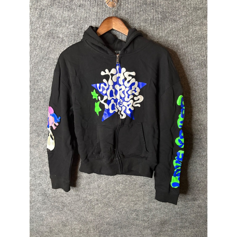 ACME x Simp City Legend Hoodie Mens Medium Black Full Zip Puff Print Streetwear